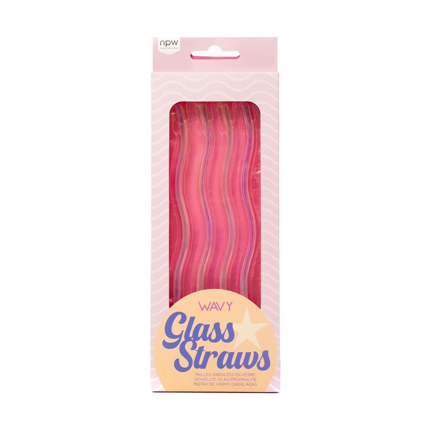 Iridescent Wavy Glass Straws