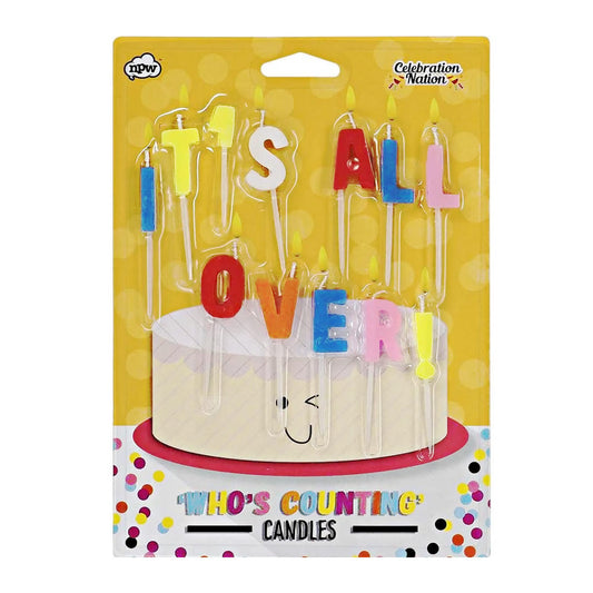 It's All Over Birthday Cake Letter Candles