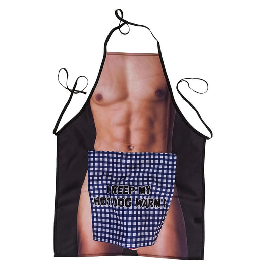 "I keep my hot dog warm" Funny Kitchen Apron