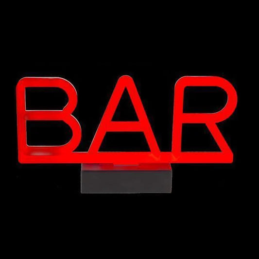 Neon Effect Bar Sign Light - Red