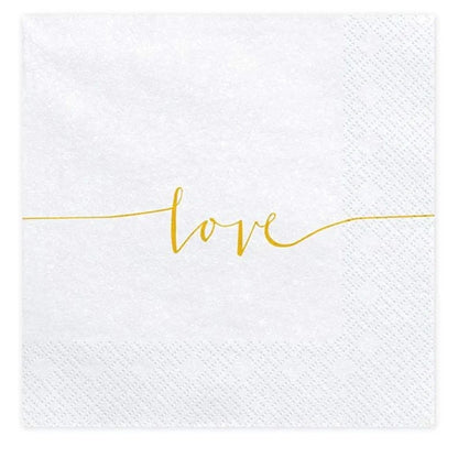 Gold Love Napkins Pack of 20