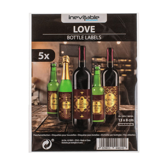 Love Themed Bottle Labels