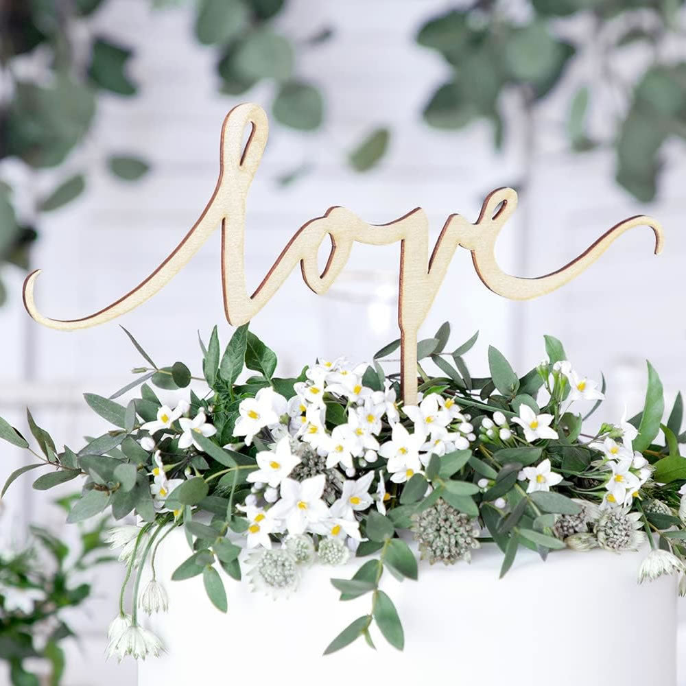 Love Wooden Cake Topper