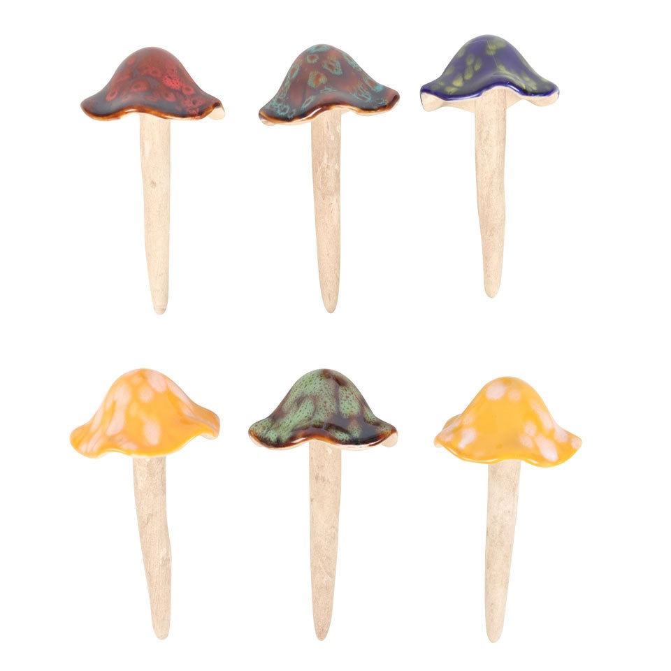 Mushroom Plant Decorations, Set of 3