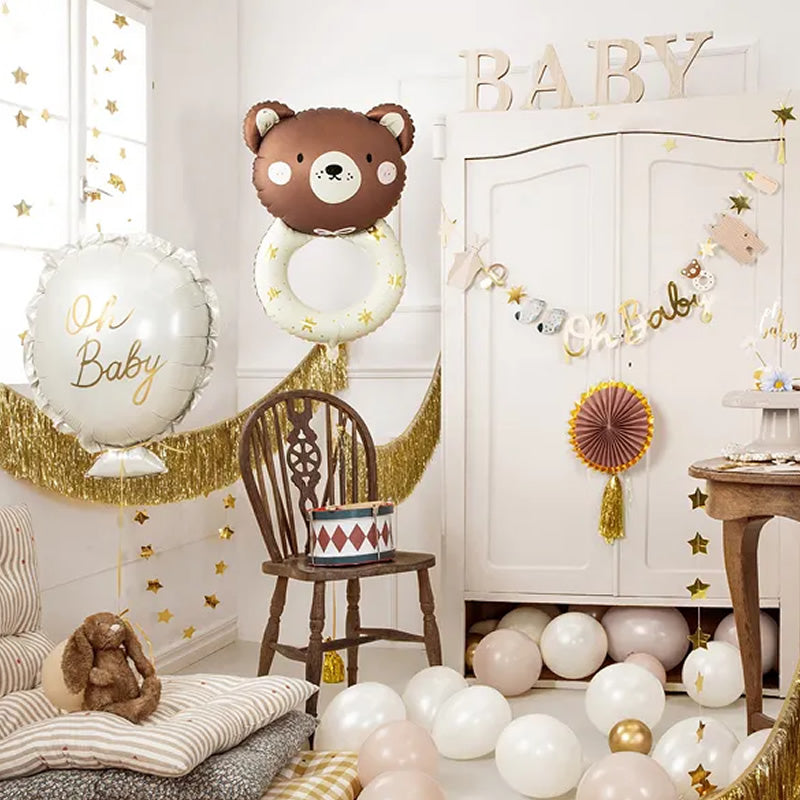White and Gold 'Oh-Baby' Foil Balloon