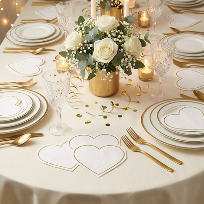 Heart Shaped Paper Napkins