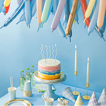 Pastel Swirly Cake Candles