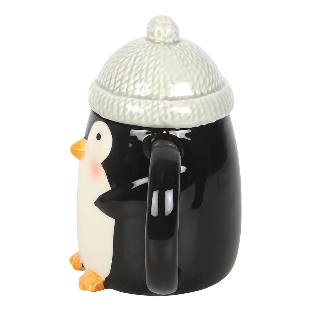 Penguin Shaped Mug with Bobble Hat Lid