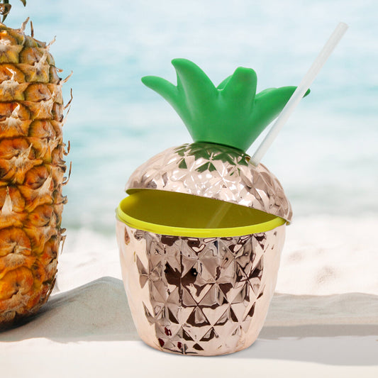 Pineapple Cocktail Cup with Straw