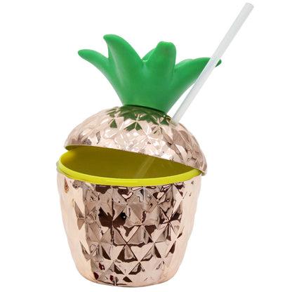 Pineapple Cocktail Cup with Straw