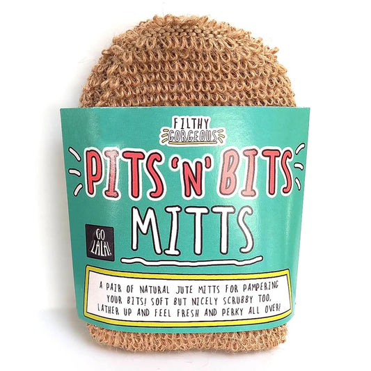 Pits 'n' Bits Mitts - Natural Jute Bath Mitts