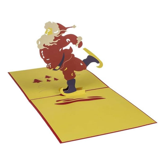 Pop-Up 3D Card - Skiing Santa