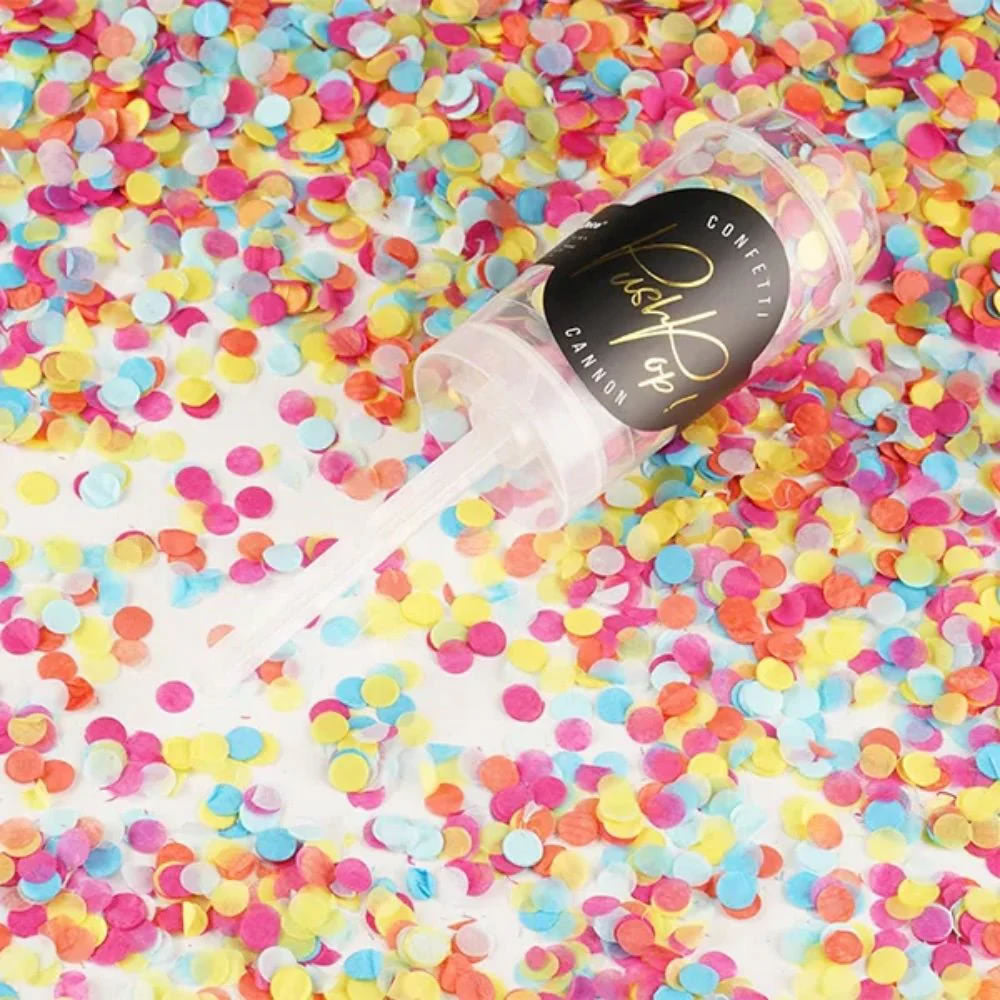 Multicoloured Push Pop Confetti Cannon