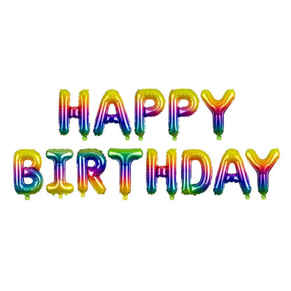 Rainbow Happy Birthday Balloon Banner