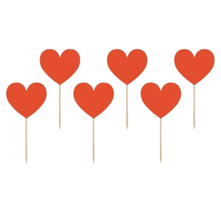 Red Heart Cupcake Toppers