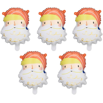 Santa Head Foil Balloons, Pack of 5