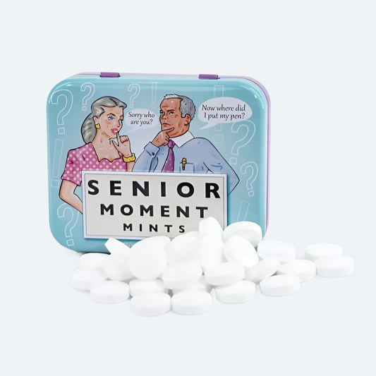 Senior Moment Mints in a Tin
