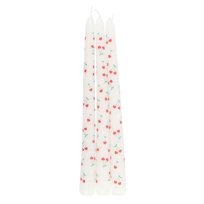 Cherry Pattern Taper Candles