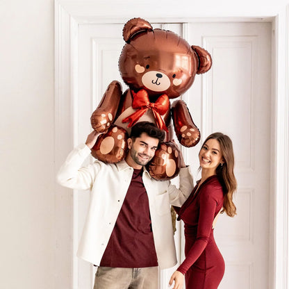 Standing Giant Brown Teddy Bear Foil Balloon
