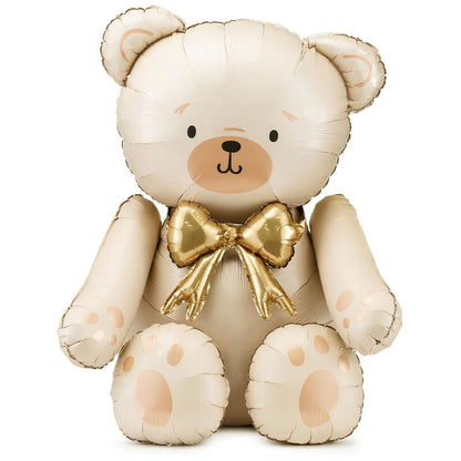 Standing Giant Cream Teddy Bear Foil Balloon