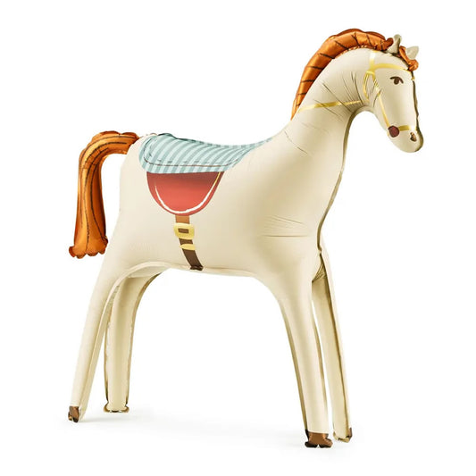 Standing Horse Foil Balloon - Cream