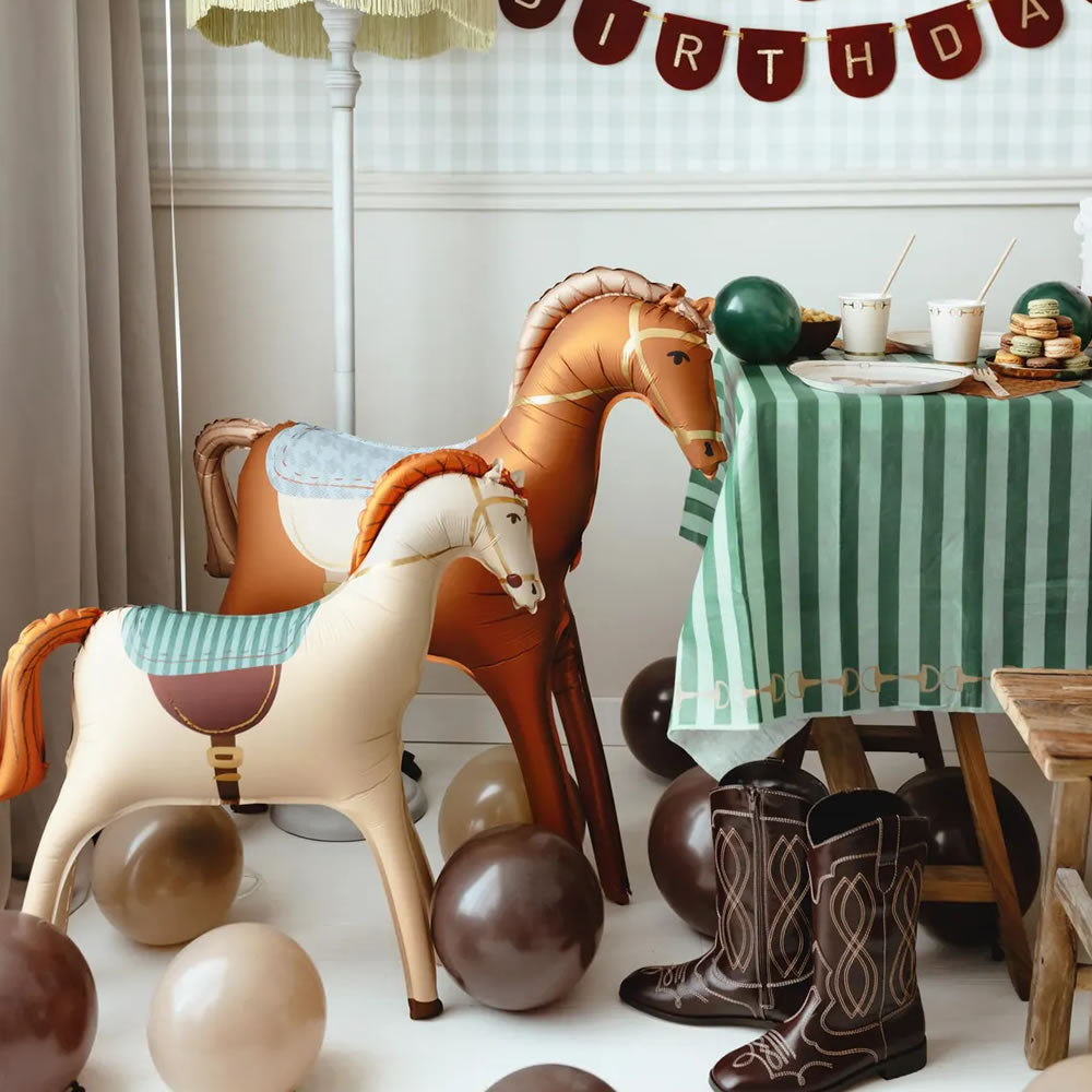 Standing Horse Foil Balloon - Cream