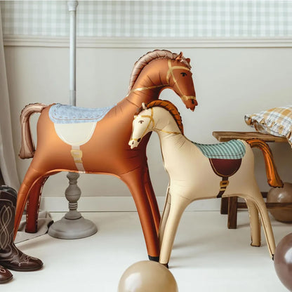 Standing Horse Foil Balloon - Cream