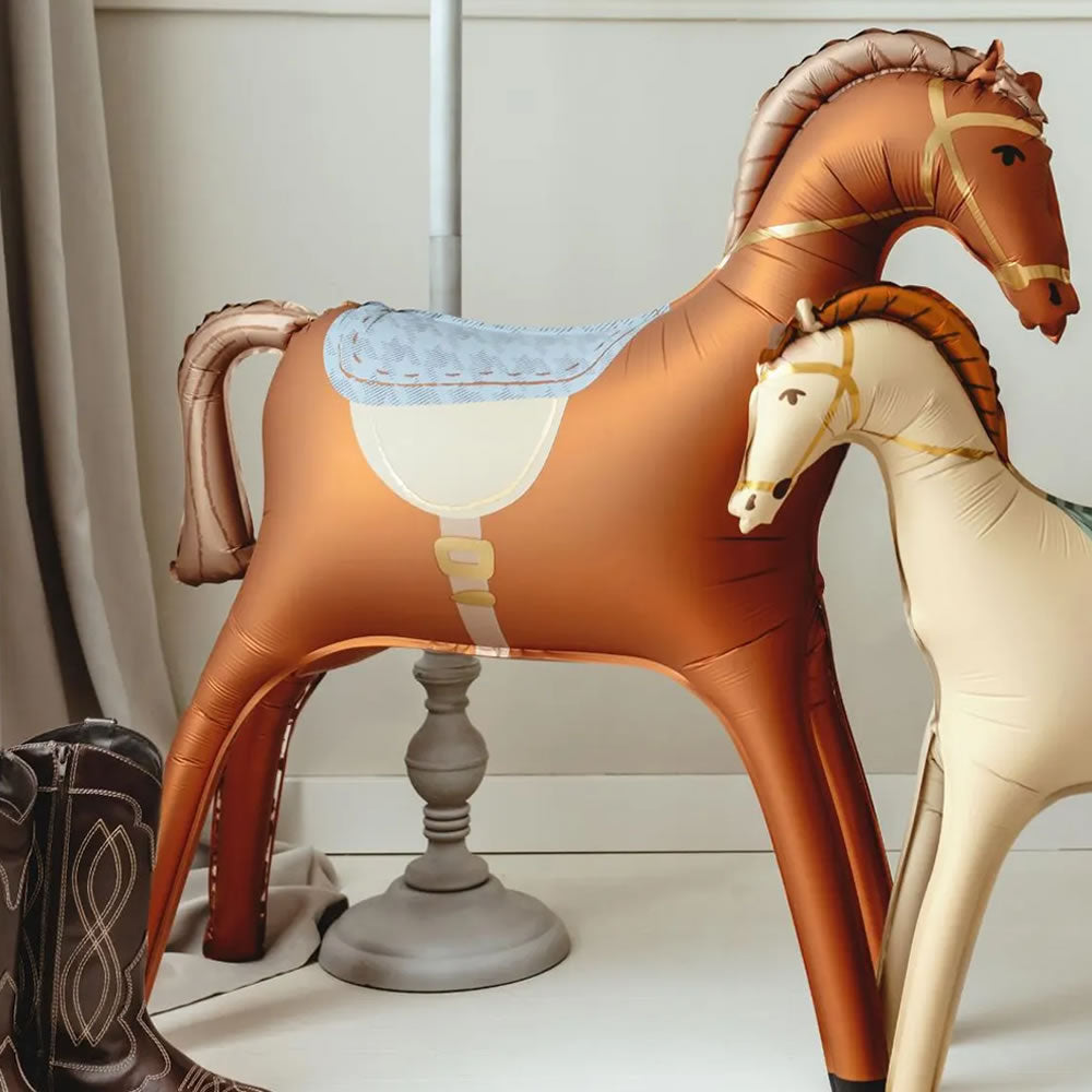 Standing Horse Foil Balloon - Brown
