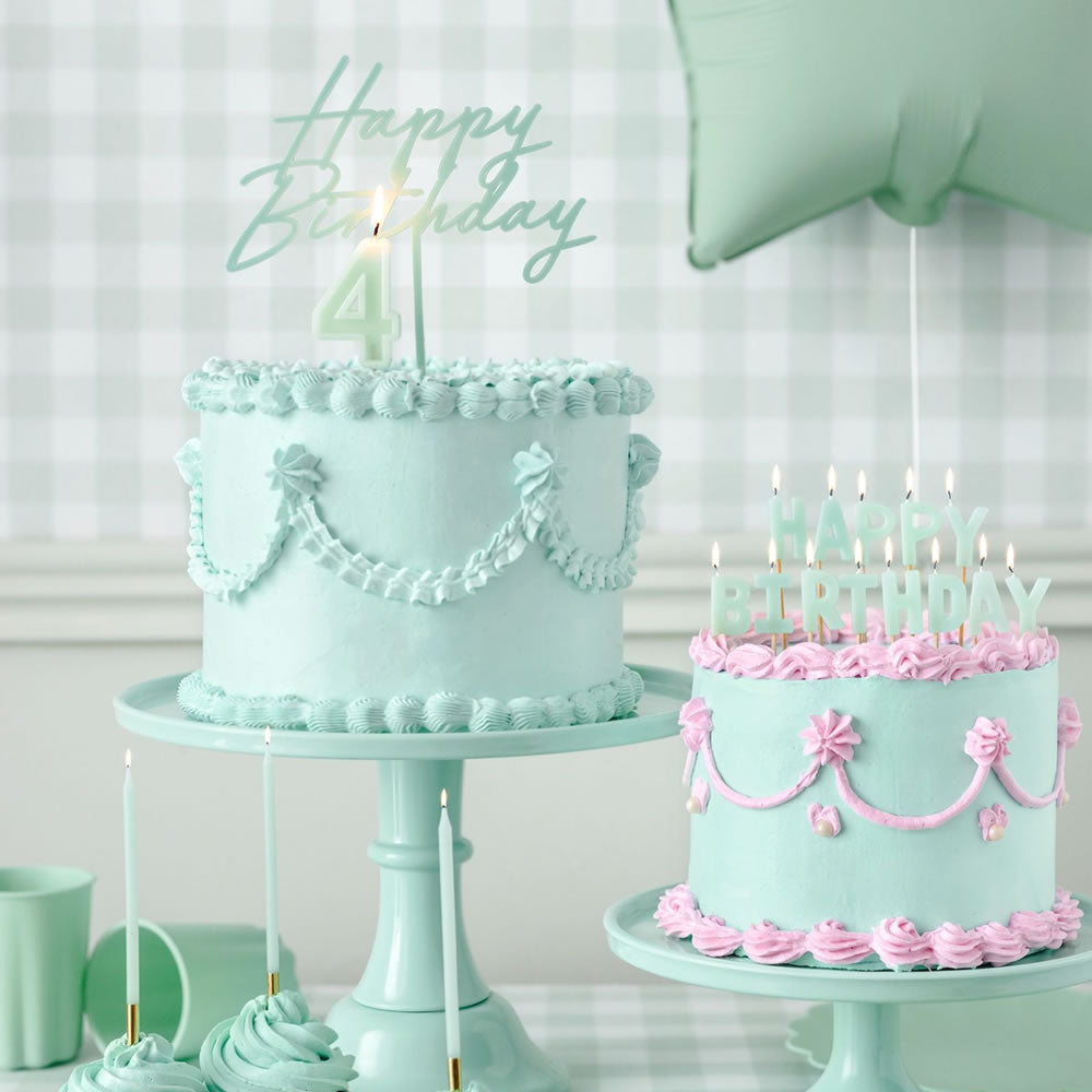 Tall Pastel Green Candle