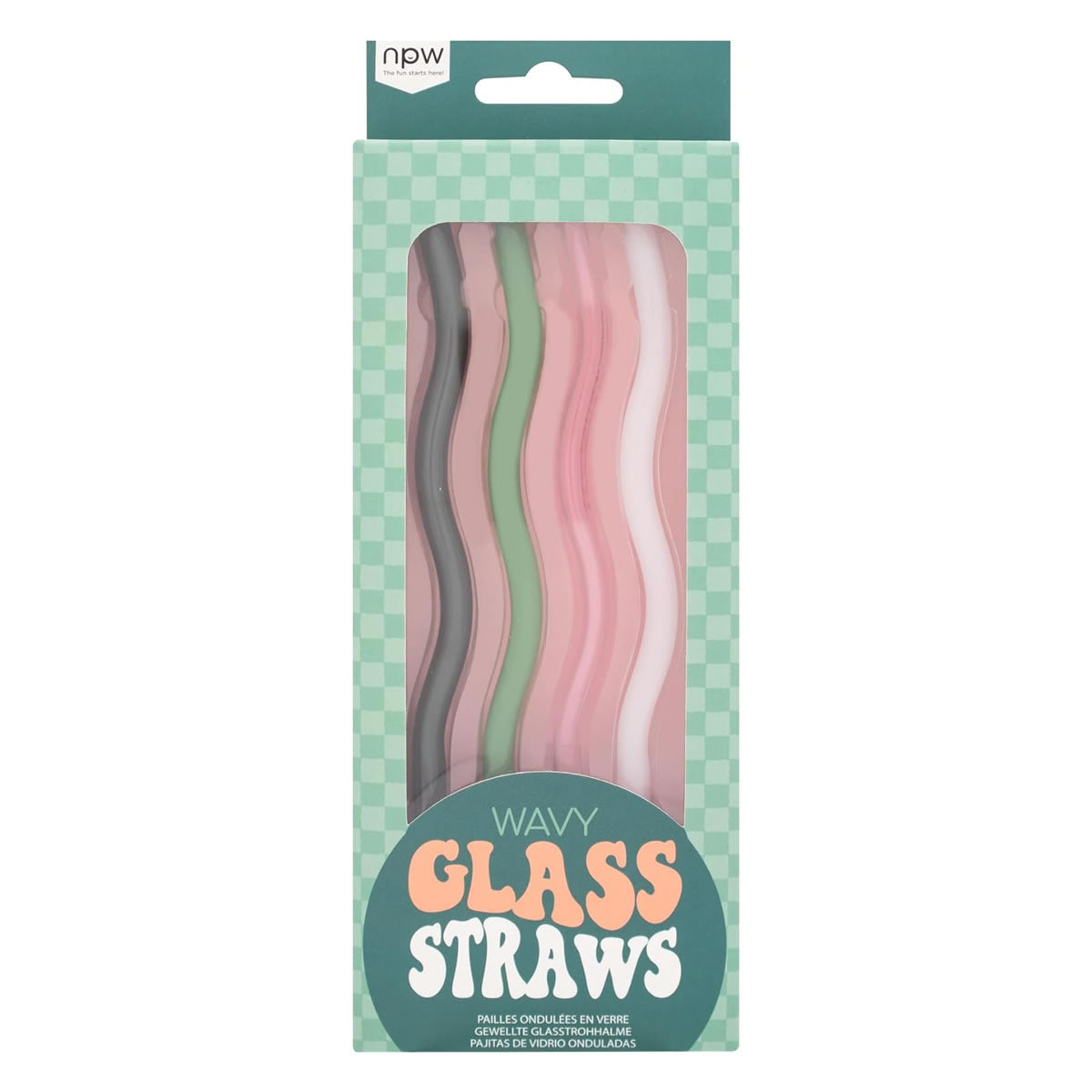 Pastel Wavy Glass Straws