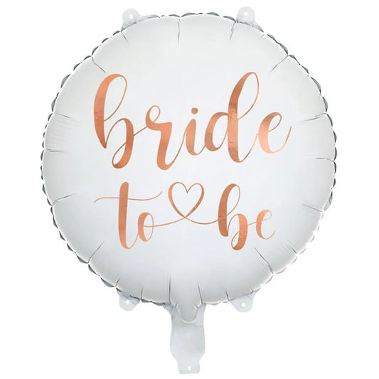 White and Rose Gold Bride to Be Balloon