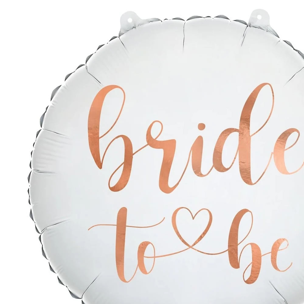 White and Rose Gold Bride to Be Balloon