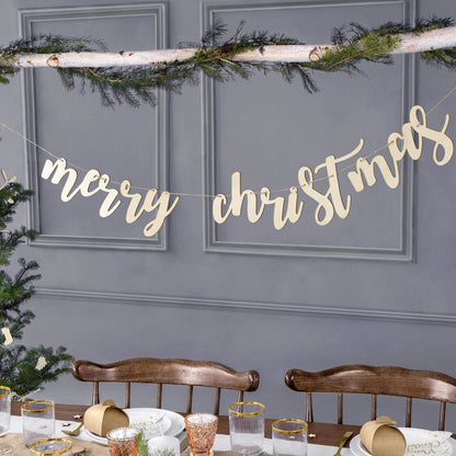 Wooden 'Merry Christmas' Banner