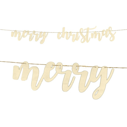 Wooden 'Merry Christmas' Banner