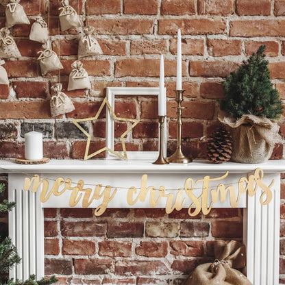 Wooden 'Merry Christmas' Banner